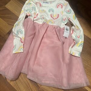 Old Navy Cream Dress with Rainbow Accents